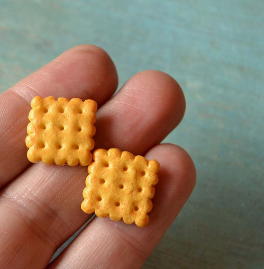Petit Beurre cookie earrings