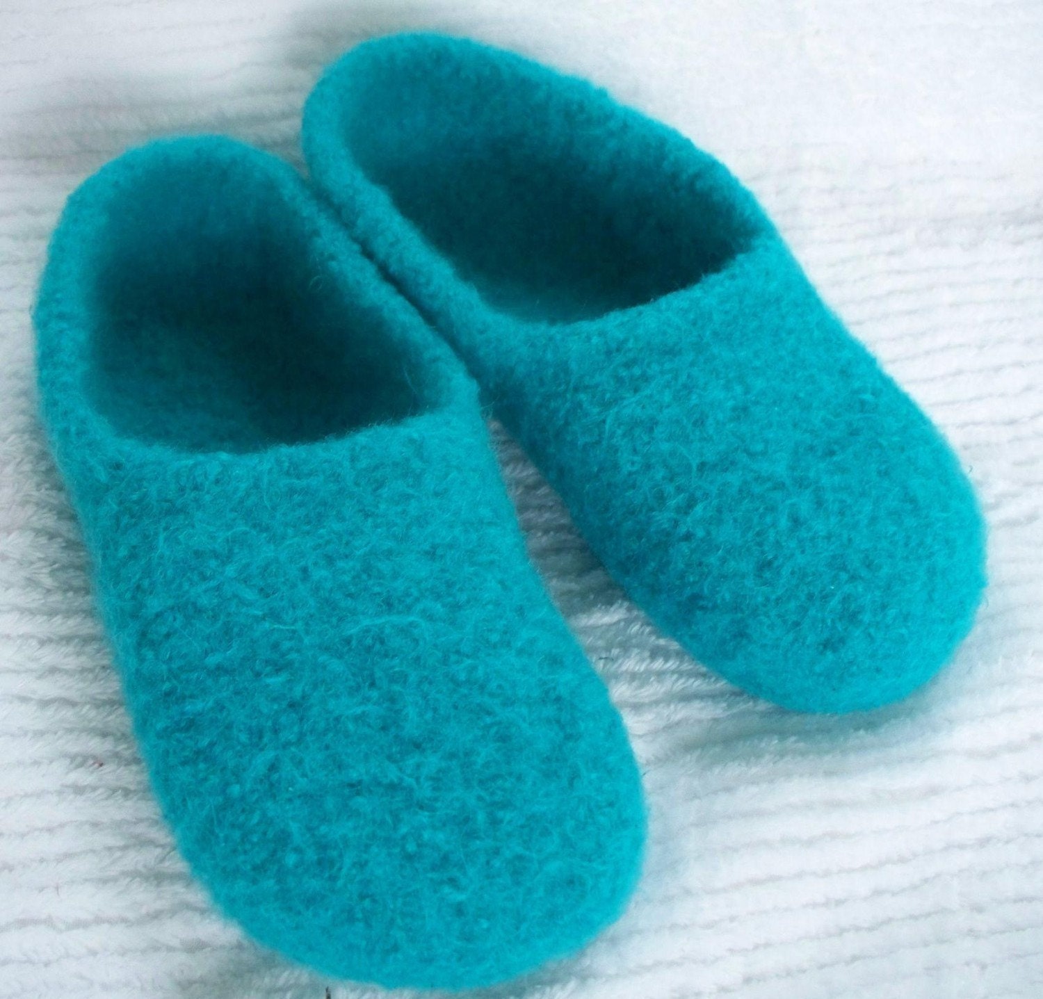 Felted Wool shoes in Aquamarine