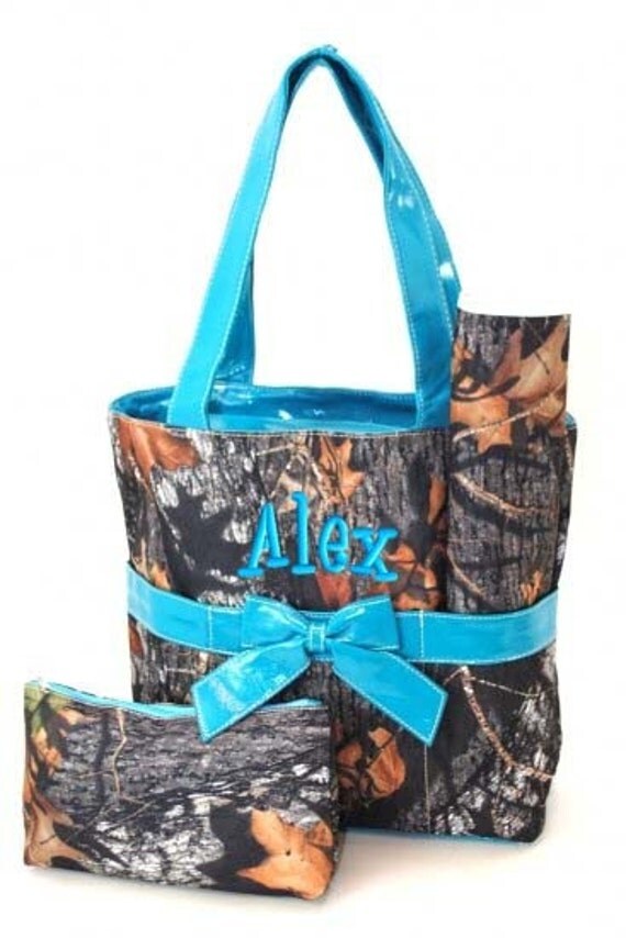 Diaper Bag Personalized Camouflage Blue Mossy Oak Camo by parsik93