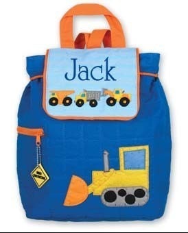 Children Backpack Personalized Construction Quilted by Stephen Joseph