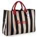 Personalized Tote Bag Black Sand Stripe Monogrammed Beach Dance Cheer