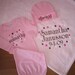 Personalized Baby Blanket Newborn Set Polka Dots Gown Cap Monogrammed