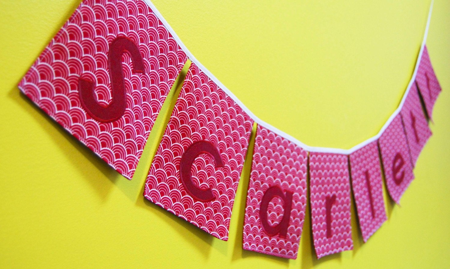 Fabric name or word banner, custom, 8 letters