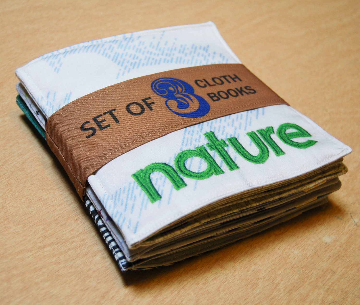 Organic Cloth Books, Set of 3, Your Choice