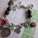 Lucky Charm Bracelet, Locket, Vintage Crystal, Evil Eye