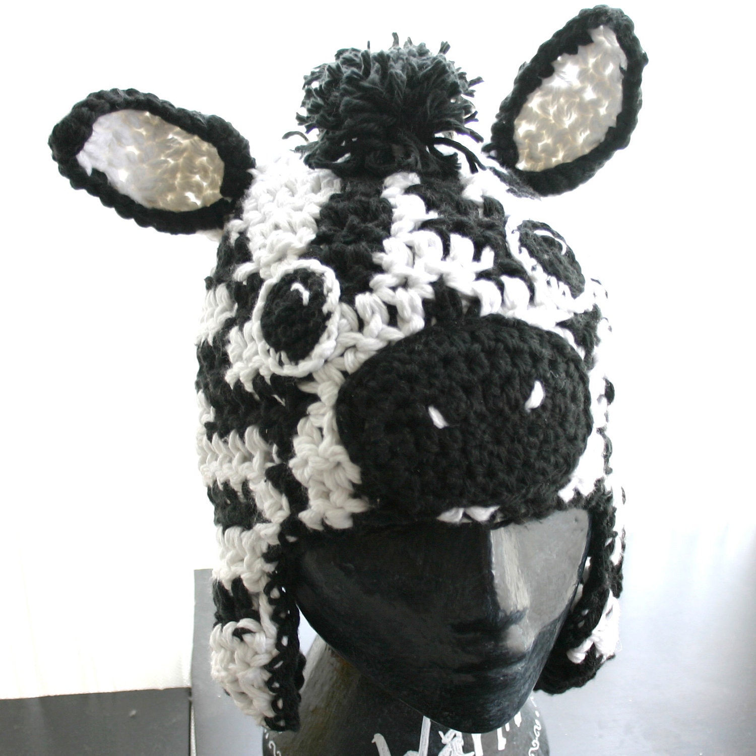Zebra or Horse Hat with Ear Flaps