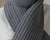 Ribbed Knit Scarf in Slate