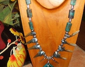 STATEMENT NECKLACE EXOTIC BLUE WITH AMAZING CHRYSOCOLLA FOCAL (LAYAWAY AVAILABLE)