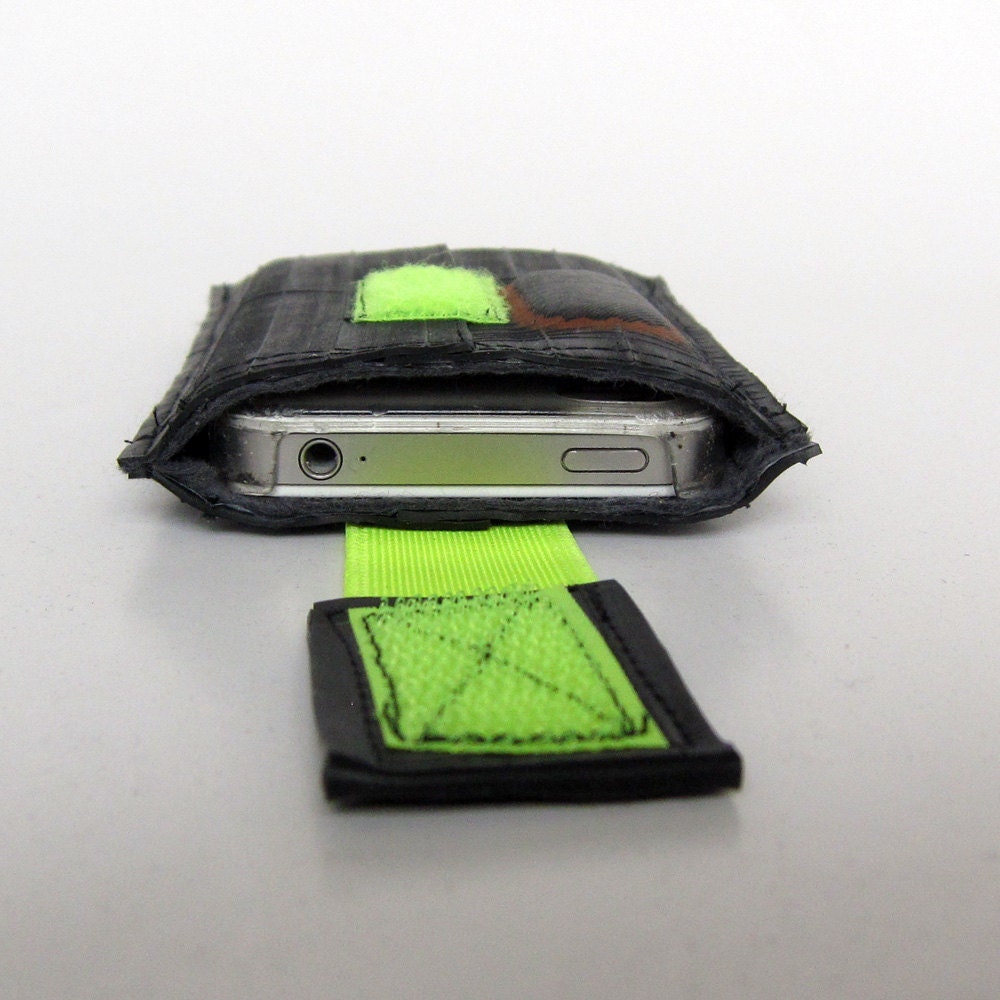 iPhone wallet, iPhone Sleeve, iPhone Case, iPhone 4s bicycle inner tube recycled.