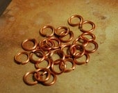 QTY 25  - Solid Copper Oval Jumpring 9mm Bead Findings -  Free Shipping US