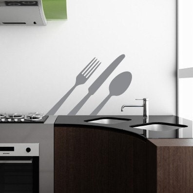 LARGE Utensils - vinyl wall art decals graphic stickers
