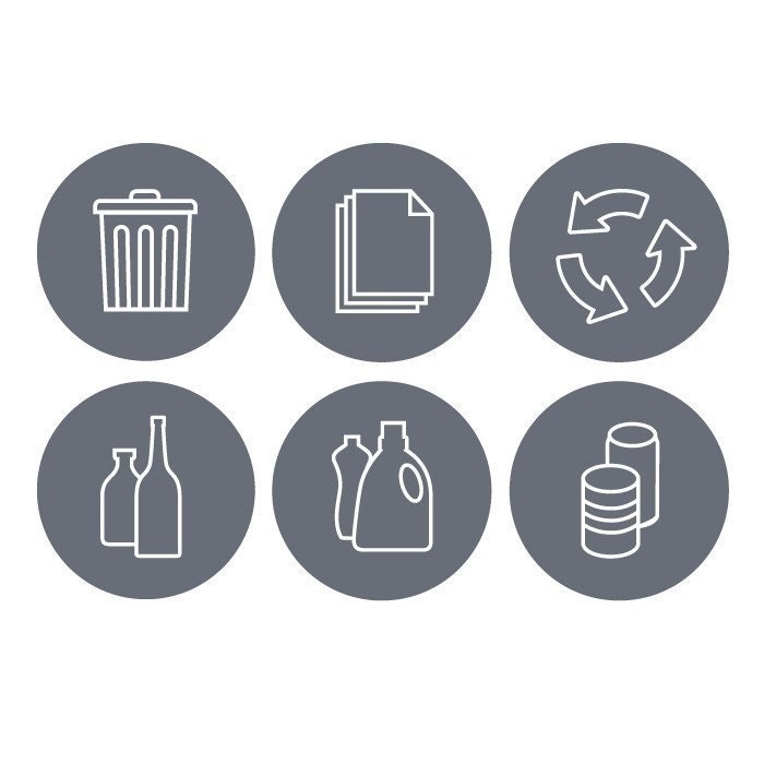 Recycle Symbols - Set of 6 decals