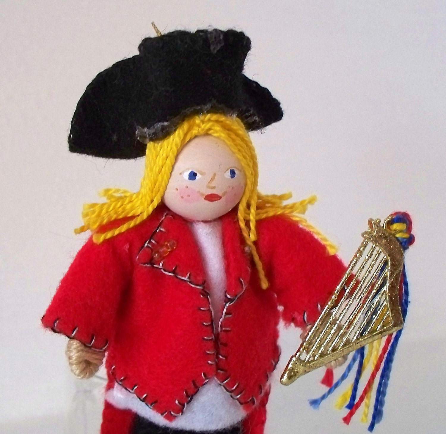 Felt Art Doll - Ready for the Parade Patriotic Pixie