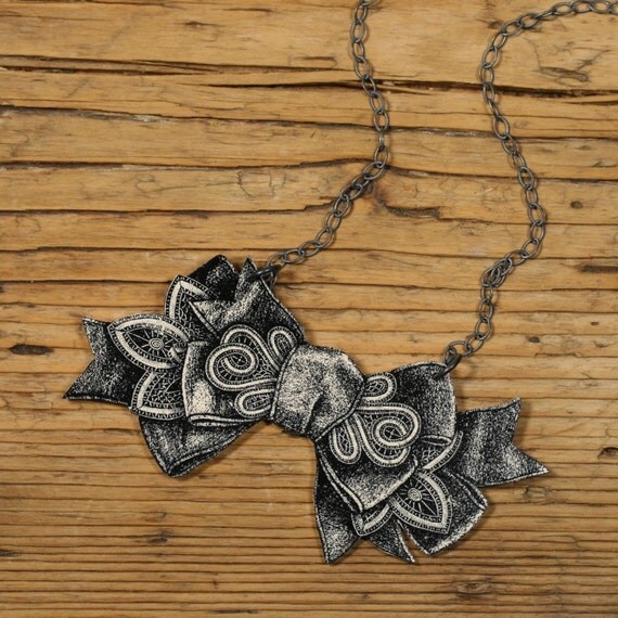 etsy bow necklace
