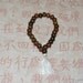 Buddha 27 Count Mala Wood Bracelet (White Tassel)