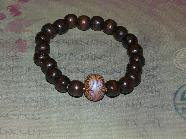 Buddha Mood Color  Wooden 21 (Mala) Bracelet