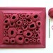 Textile Wall Art Free Form Crochet in Dark Pink - Papillae