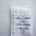 Christmas Love Note Hand Embroidered with a Notebook Paper Design, Eco Friendly Materials
