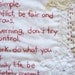 Vintage Inspired Hand Embroidered Mini Art Quilt - Lao Tzu Quote