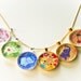 Purple Elephant - art pendant canvas paper print - golden jungle tiny artwork - Oksancia