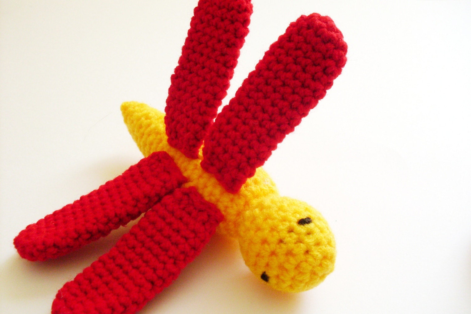 Easy Crochet Pattern PDF Download: Drew Dragonfly Amigurumi Toy in Worsted Weight Yarn - Designed by The Silver Hook