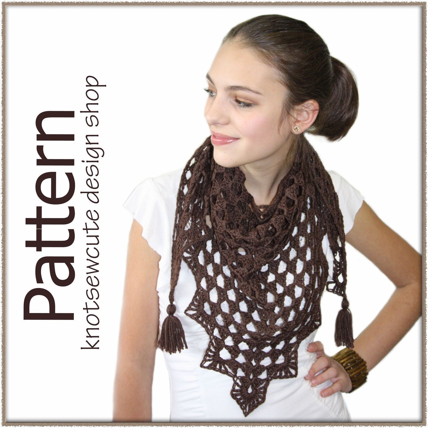 Pretty Triangle Scarf - Crochet Pattern (PDF) - INSTANT DOWNLOAD