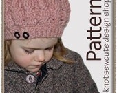 Girl's Button and Cable Tam - Crochet Pattern (PDF) - INSTANT DOWNLOAD