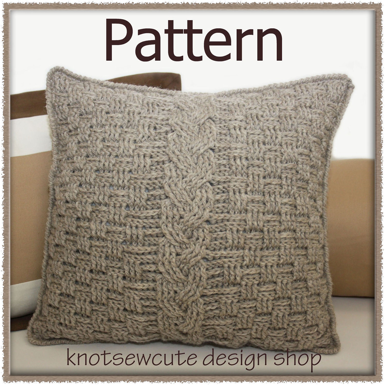Aran Accent Pillow - Crochet Pattern (PDF) - INSTANT DOWNLOAD