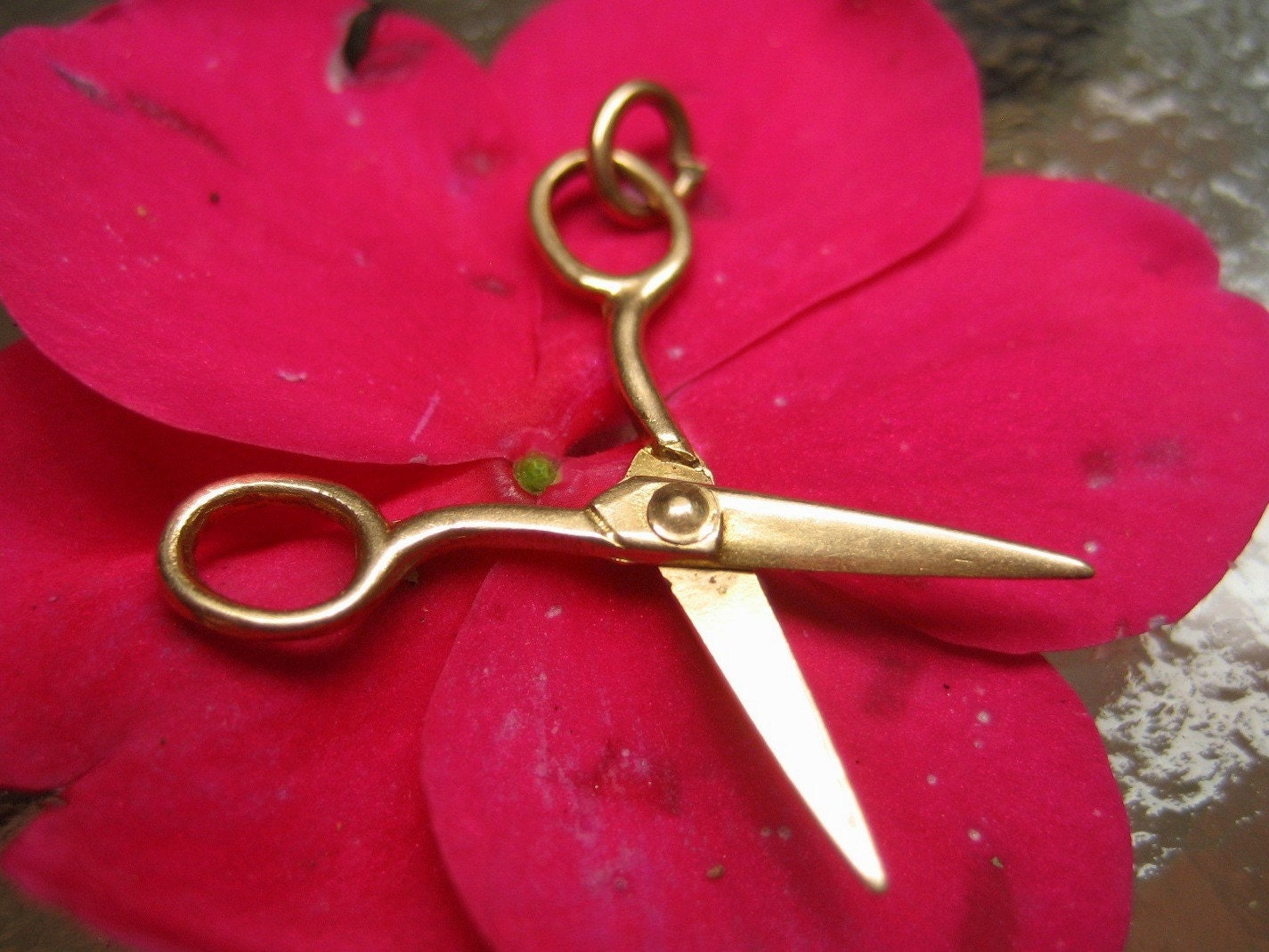 Reserved for Maria Running With Scissors 14 Karat Gold Charm