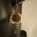 Copper bracelet and earrings set. Earthy. Goddess Spirals. beige and brown
