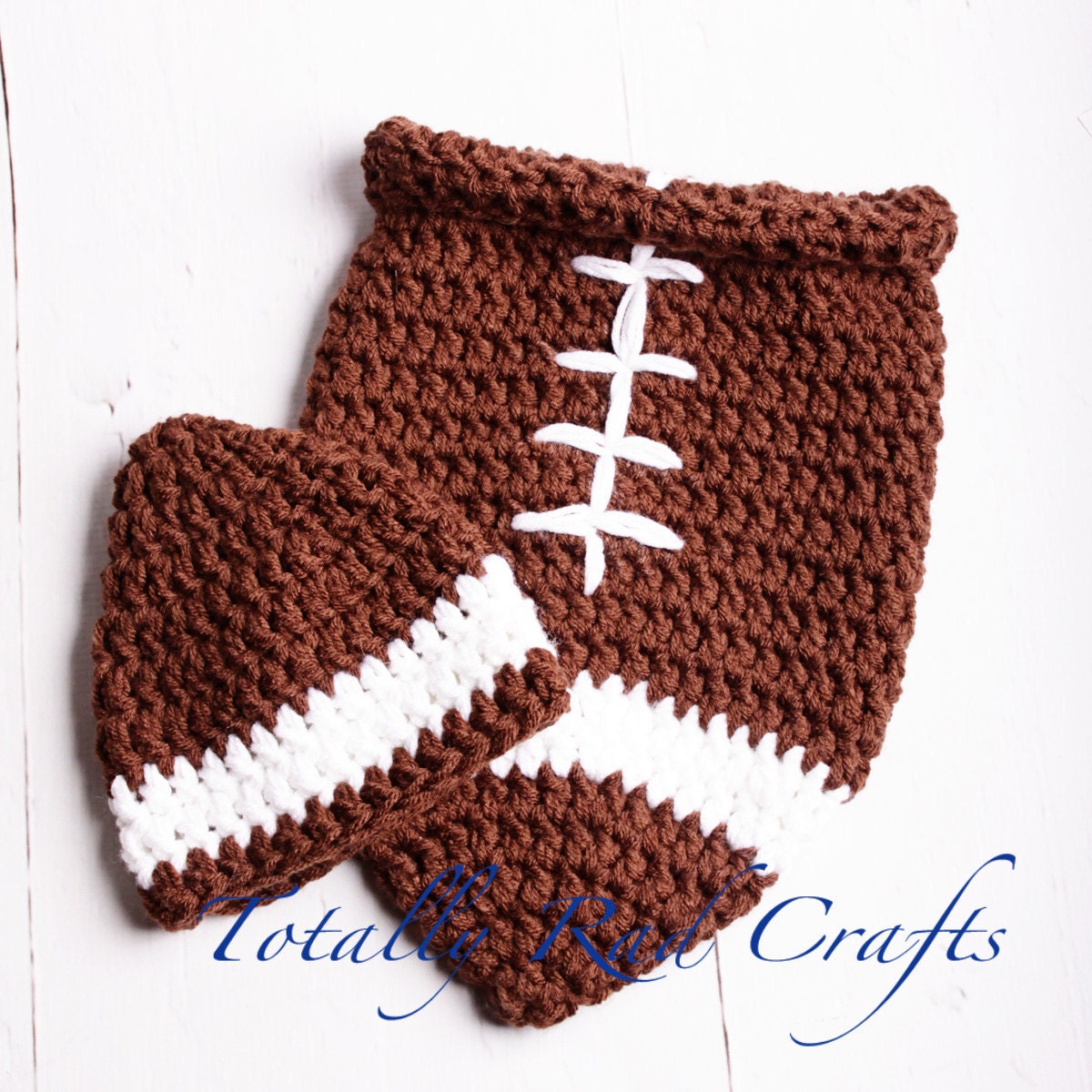 Infant Crochet Football Cocoon Foot Ball Hat great for Halloween costume, photo prop or gift for Photography