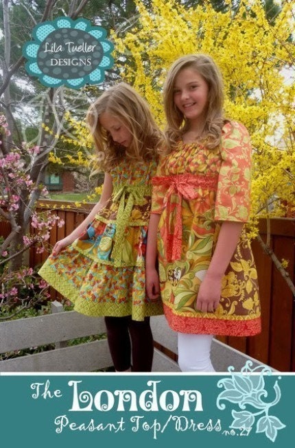 Lila Tueller The London Peasant Top/Dress Sewing Pattern, FREE SHIPPING