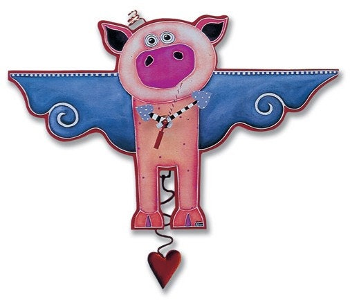 When Pigs Fly Pendulum Clock