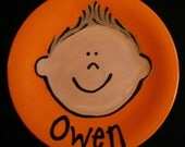 Boys Hand Painted Personalized Children's Plate