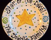 Hand Painted Star of the Day Special Day Family Plate