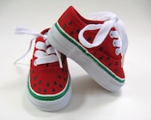 Girls Watermelon Shoes, Baby and Toddler, Hand Painted, Kids, Red  Canvas Sneakers - boygirlboygirldesign