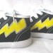 Shoes Painted Boys Super Hero Black Canvas Lightning Bolt