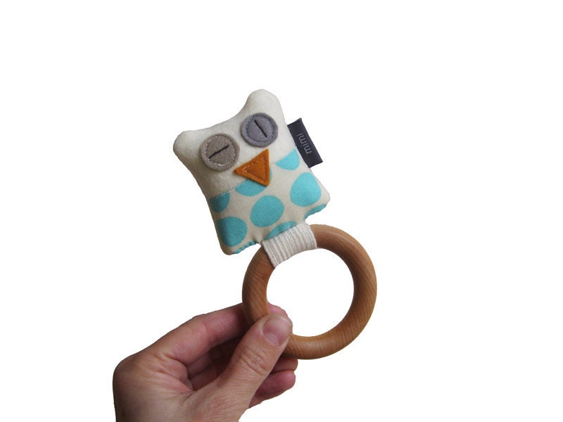 Owl baby- rattle/teething ring