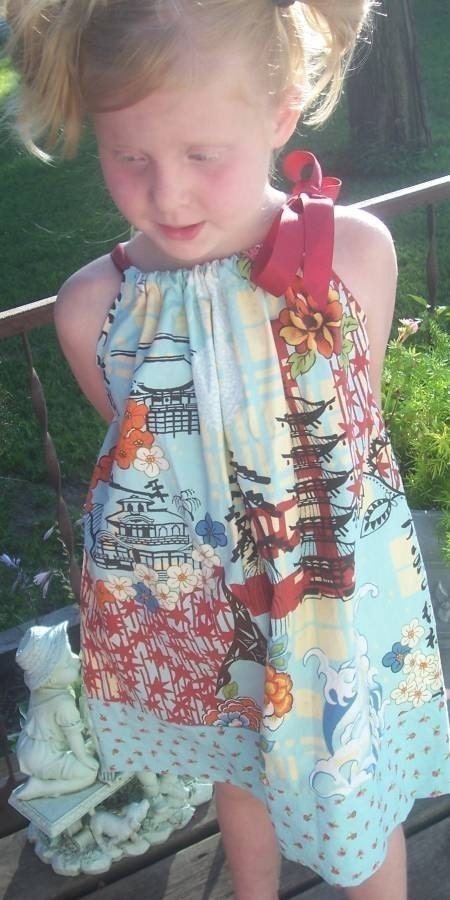 SALE Pillowcase dress with side bow size 3T ready to ship
