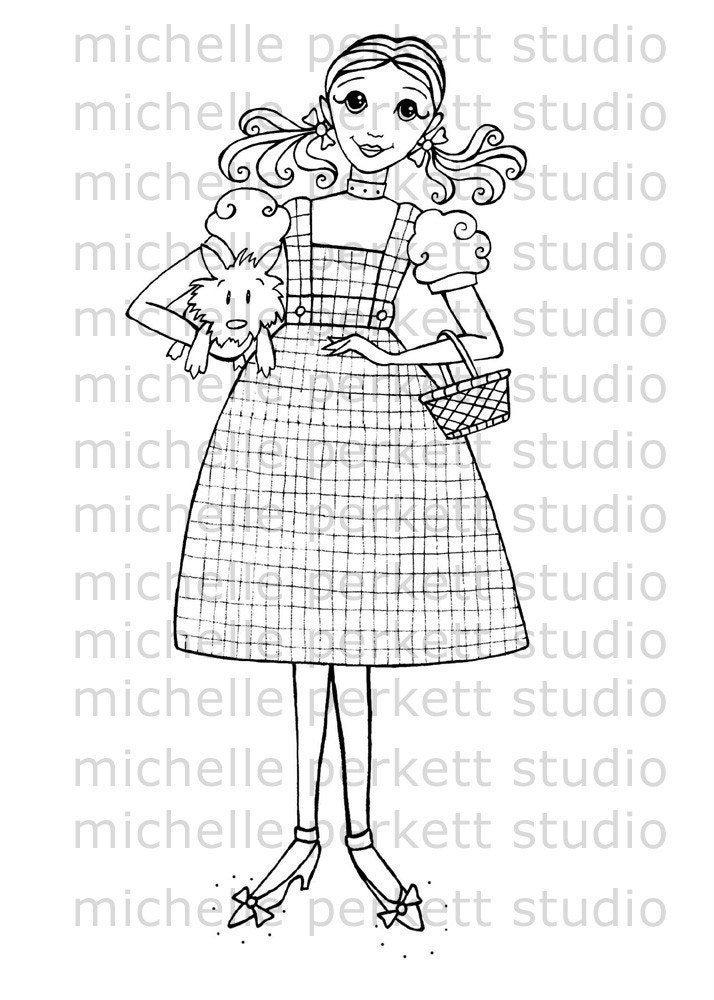 Digital Stamp Image Wizard of Oz Dorothy Toto Cardmaking Scrapbooking