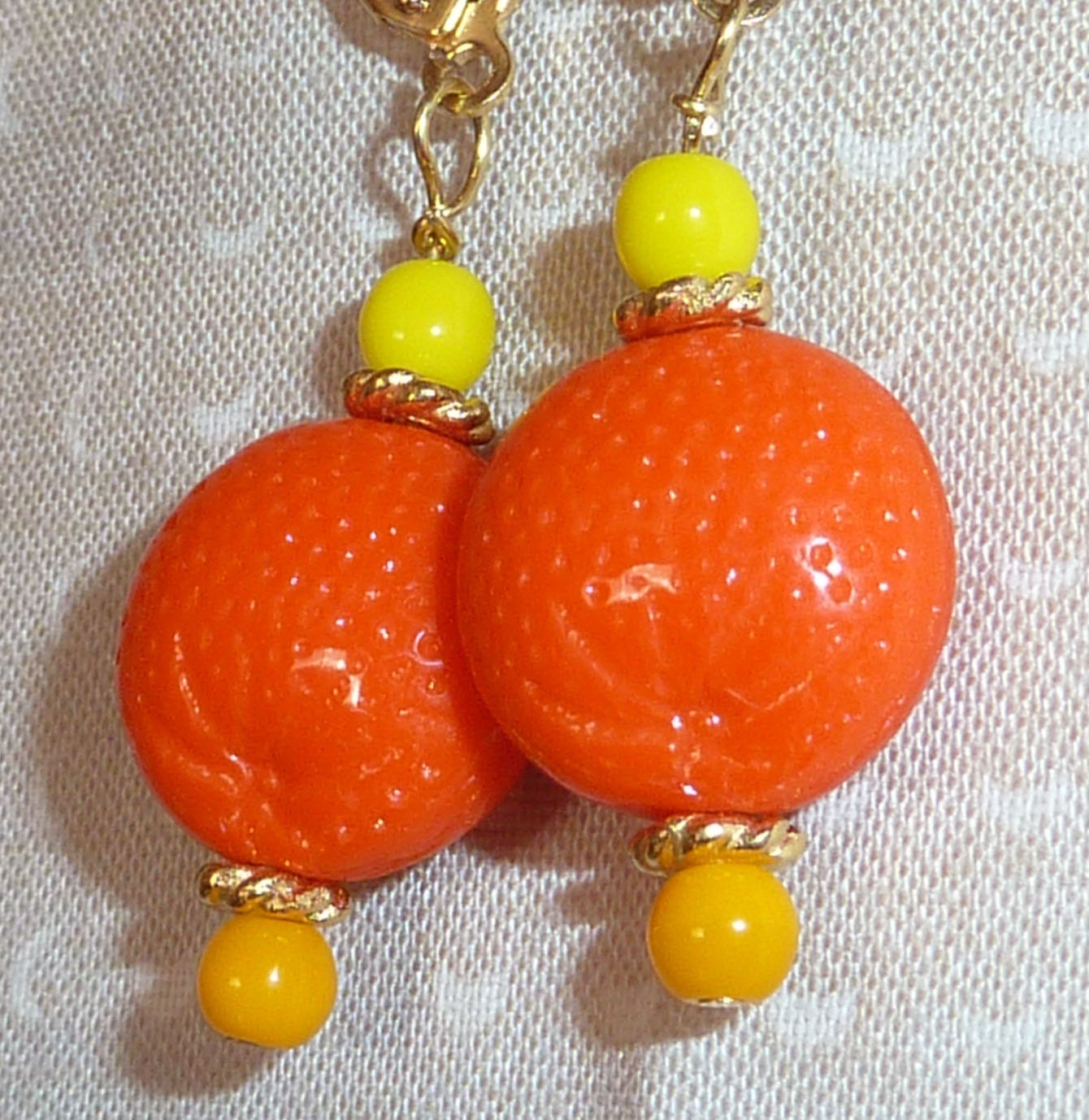 Citrus Season - Vintage Orange Earrings