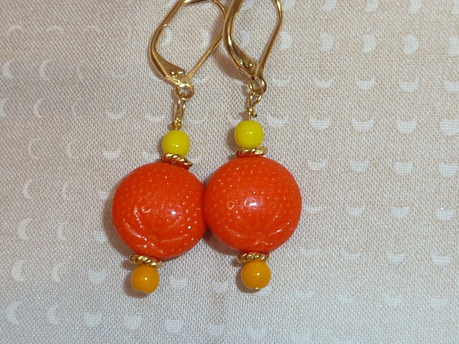 Citrus Season - Vintage Orange Earrings