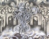 The Flower Tree -A- - Serigraph - 26 x 40 inches