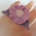 MADE to ORDER - Flower Ring - fiber, cotton yarn, Crochet, Red, Poppy, Leaves, Adjustable
