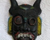 Vintage Carved PRIMITIVE WOOD MASK