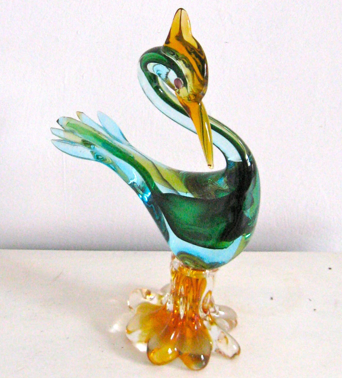 Vintage Large Murano Glass Bird Sculpture 1960s By Vintagous