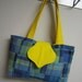 15% off- use code SAILAWAY15 - Turquoise and blue madras print tote