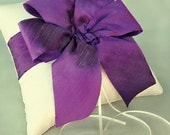 Alena Silk Dupioni Ring Pillow in Purple