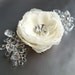 Bevin Grand Gemstone Sprig Ivory Silk Chiffon Hair Comb - SAMPLE SALE