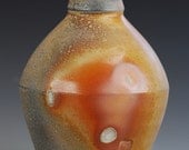 Flower Vase, earth tones, wood and soda fired, wheel thrown porcelain